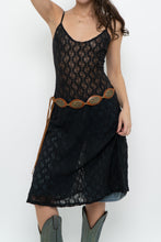 Load image into Gallery viewer, Vintage x Made in USA x Black Lace Stretchy Midi Dress (S, M)