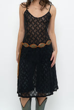 Load image into Gallery viewer, Vintage x Made in USA x Black Lace Stretchy Midi Dress (S, M)