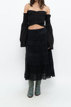 Load image into Gallery viewer, Vintage x Made in india x Black Tiered Cotton Maxi Skirt (L)