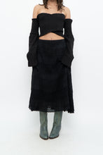 Load image into Gallery viewer, Vintage x Made in india x Black Tiered Cotton Maxi Skirt (L)