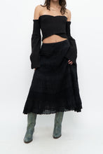 Load image into Gallery viewer, Vintage x Made in india x Black Tiered Cotton Maxi Skirt (L)