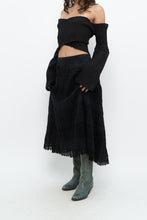 Load image into Gallery viewer, Vintage x Made in india x Black Tiered Cotton Maxi Skirt (L)