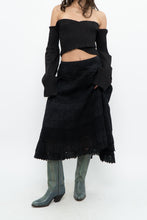 Load image into Gallery viewer, Vintage x Made in india x Black Tiered Cotton Maxi Skirt (L)