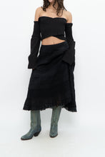 Load image into Gallery viewer, Vintage x Made in india x Black Tiered Cotton Maxi Skirt (L)