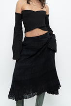 Load image into Gallery viewer, Vintage x Made in india x Black Tiered Cotton Maxi Skirt (L)