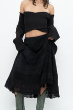 Load image into Gallery viewer, Vintage x Made in india x Black Tiered Cotton Maxi Skirt (L)