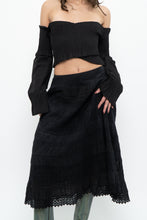 Load image into Gallery viewer, Vintage x Made in india x Black Tiered Cotton Maxi Skirt (L)