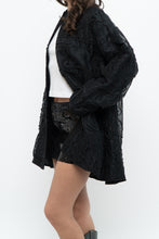 Load image into Gallery viewer, Vintage x Black Raw Silk Beaded Lightweight Jacket (XS-M)