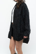 Load image into Gallery viewer, Vintage x Black Raw Silk Beaded Lightweight Jacket (XS-M)