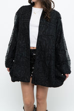Load image into Gallery viewer, Vintage x Black Raw Silk Beaded Lightweight Jacket (XS-M)