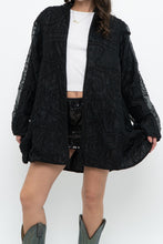 Load image into Gallery viewer, Vintage x Black Raw Silk Beaded Lightweight Jacket (XS-M)