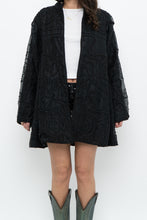 Load image into Gallery viewer, Vintage x Black Raw Silk Beaded Lightweight Jacket (XS-M)