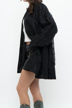 Load image into Gallery viewer, Vintage x Black Raw Silk Beaded Lightweight Jacket (XS-M)