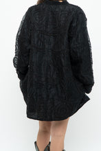 Load image into Gallery viewer, Vintage x Black Raw Silk Beaded Lightweight Jacket (XS-M)