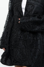 Load image into Gallery viewer, Vintage x Black Raw Silk Beaded Lightweight Jacket (XS-M)