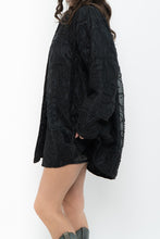 Load image into Gallery viewer, Vintage x Black Raw Silk Beaded Lightweight Jacket (XS-M)