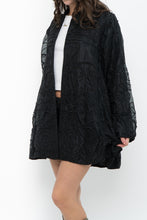 Load image into Gallery viewer, Vintage x Black Raw Silk Beaded Lightweight Jacket (XS-M)
