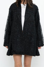 Load image into Gallery viewer, Vintage x Black Raw Silk Beaded Lightweight Jacket (XS-M)
