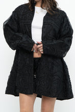 Load image into Gallery viewer, Vintage x Black Raw Silk Beaded Lightweight Jacket (XS-M)