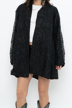 Load image into Gallery viewer, Vintage x Black Raw Silk Beaded Lightweight Jacket (XS-M)