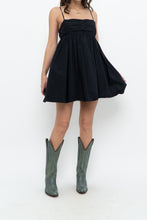 Load image into Gallery viewer, SUNDAY BEST x Black Cotton Babydoll Mini Dress (XS, S)