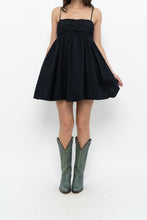 Load image into Gallery viewer, SUNDAY BEST x Black Cotton Babydoll Mini Dress (XS, S)