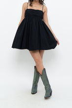 Load image into Gallery viewer, SUNDAY BEST x Black Cotton Babydoll Mini Dress (XS, S)