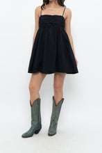 Load image into Gallery viewer, SUNDAY BEST x Black Cotton Babydoll Mini Dress (XS, S)