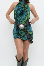 Load image into Gallery viewer, Vintage x Teal Tropical Floral Halter Mini Dress (XS-M)