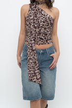 Load image into Gallery viewer, Modern x Cheetah Mesh Off-Shoulder Scarf Top (XS, S)