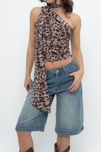 Load image into Gallery viewer, Modern x Cheetah Mesh Off-Shoulder Scarf Top (XS, S)
