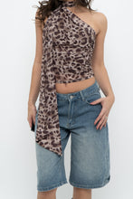 Load image into Gallery viewer, Modern x Cheetah Mesh Off-Shoulder Scarf Top (XS, S)