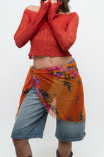 Load image into Gallery viewer, Vintage x Orange Floral Sheer Beaded Wrap Skirt (XS-L)
