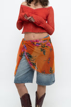 Load image into Gallery viewer, Vintage x Orange Floral Sheer Beaded Wrap Skirt (XS-L)