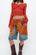 Load image into Gallery viewer, Vintage x Orange Floral Sheer Beaded Wrap Skirt (XS-L)