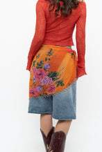 Load image into Gallery viewer, Vintage x Orange Floral Sheer Beaded Wrap Skirt (XS-L)