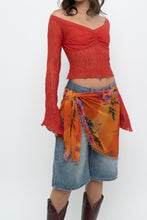 Load image into Gallery viewer, URBAN OUTFITTERS x Orange Deadstock Lace Crop Long Sleeve (XS, S)
