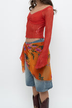 Load image into Gallery viewer, URBAN OUTFITTERS x Orange Deadstock Lace Crop Long Sleeve (XS, S)