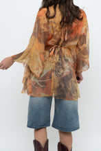 Load image into Gallery viewer, Vintage x Orange Sheer Abstract Patterned Coverup (Freesize)