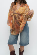 Load image into Gallery viewer, Vintage x Orange Sheer Abstract Patterned Coverup (Freesize)
