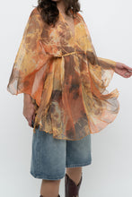 Load image into Gallery viewer, Vintage x Orange Sheer Abstract Patterned Coverup (Freesize)