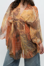 Load image into Gallery viewer, Vintage x Orange Sheer Abstract Patterned Coverup (Freesize)