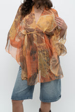 Load image into Gallery viewer, Vintage x Orange Sheer Abstract Patterned Coverup (Freesize)