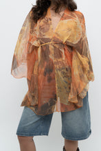 Load image into Gallery viewer, Vintage x Orange Sheer Abstract Patterned Coverup (Freesize)