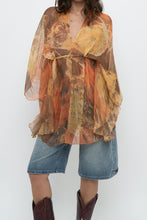 Load image into Gallery viewer, Vintage x Orange Sheer Abstract Patterned Coverup (Freesize)