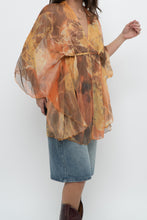 Load image into Gallery viewer, Vintage x Orange Sheer Abstract Patterned Coverup (Freesize)