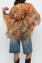 Load image into Gallery viewer, Vintage x Orange Sheer Abstract Patterned Coverup (Freesize)