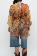 Load image into Gallery viewer, Vintage x Orange Sheer Abstract Patterned Coverup (Freesize)