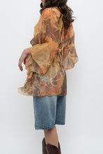 Load image into Gallery viewer, Vintage x Orange Sheer Abstract Patterned Coverup (Freesize)