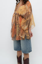 Load image into Gallery viewer, Vintage x Orange Sheer Abstract Patterned Coverup (Freesize)
